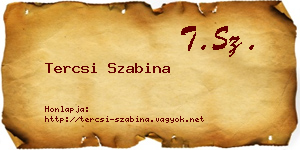 Tercsi Szabina névjegykártya